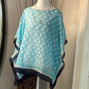Talbots Blue and Navy Poncho